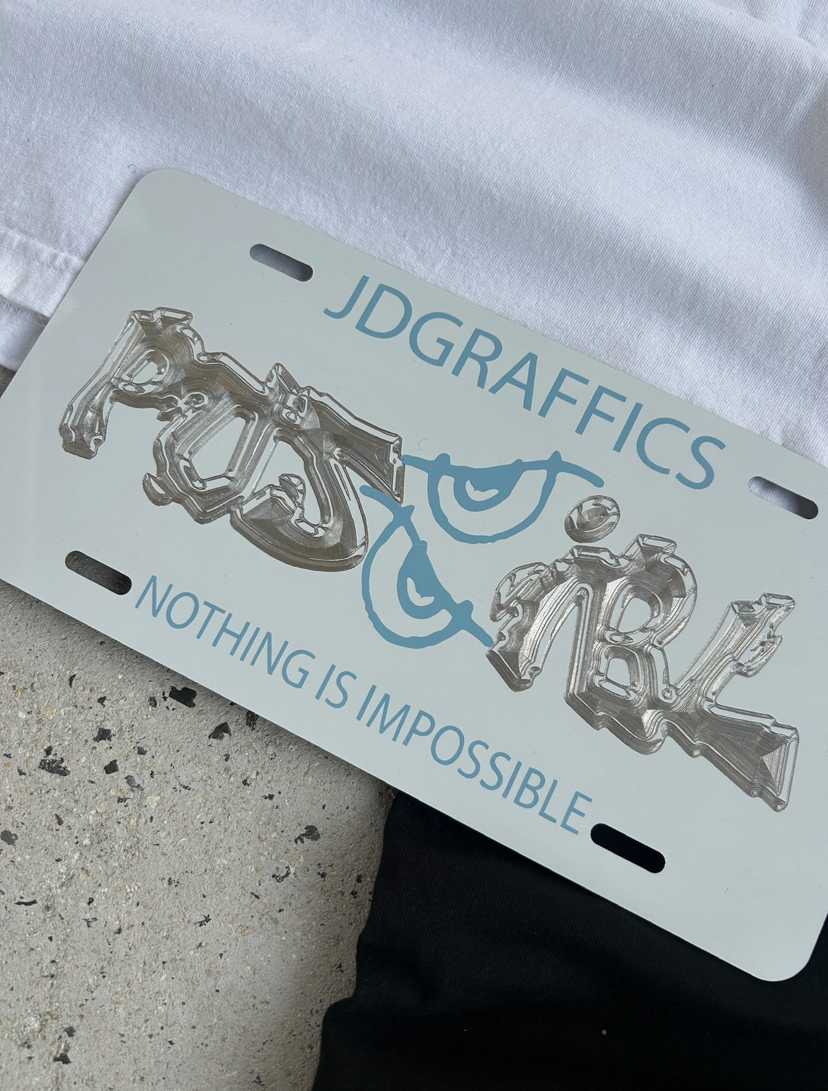 LICENSE PLATE (WHITE/BLUE)