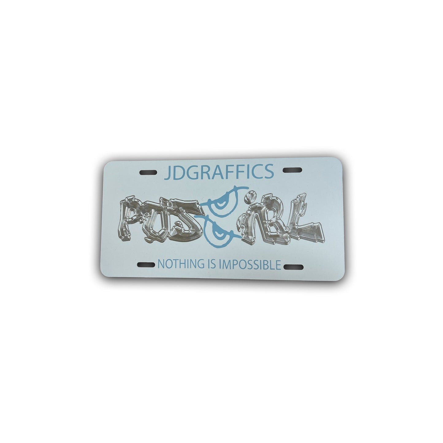 LICENSE PLATE (WHITE/BLUE)
