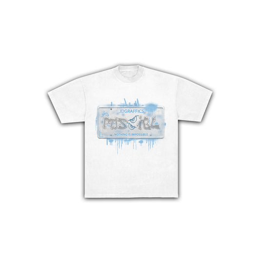 LICENSE PLATE TEE (WHITE)